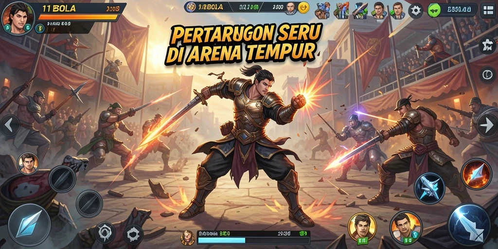 Gameplay seru dalam pertarungan epik di 11BOLA.