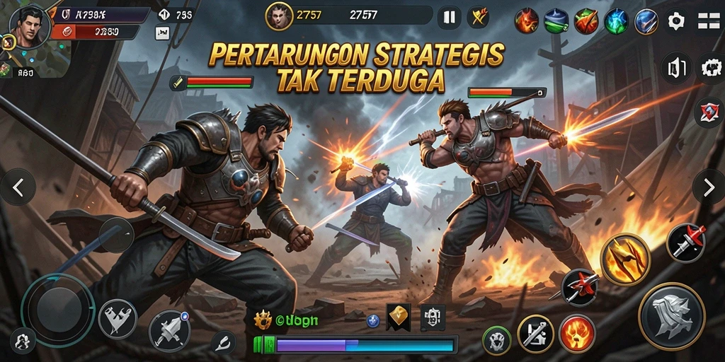 Tangkapan layar dari gameplay strategis di 2757