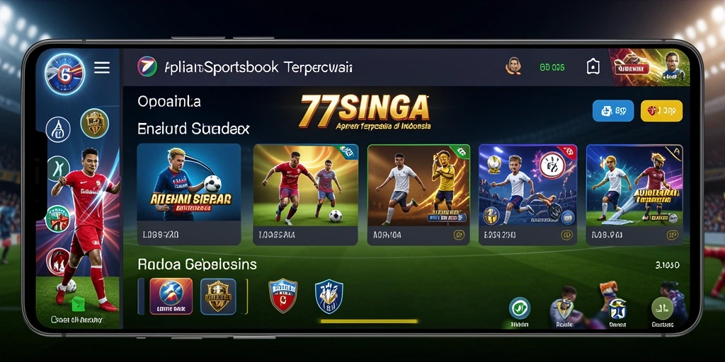 Tampilan utama aplikasi 77SINGA yang menampilkan berbagai opsi taruhan.