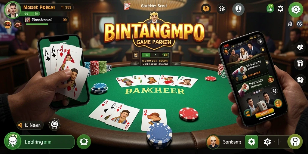 Tampilan gameplay seru dalam BINTANGMPO saat bermain poker.