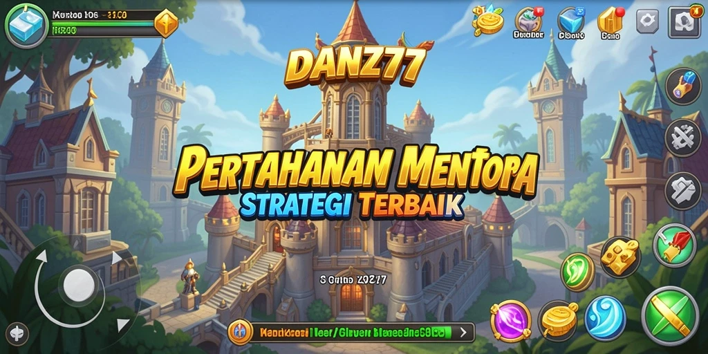 Tampilan gameplay epik dari <strong>DAN777</strong> yang menunjukkan strategi pertahanan menara.