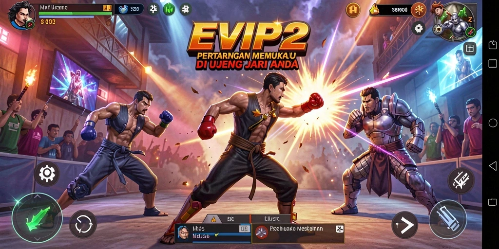 Tampilan gameplay menegangkan dengan aksi Fighting intens.