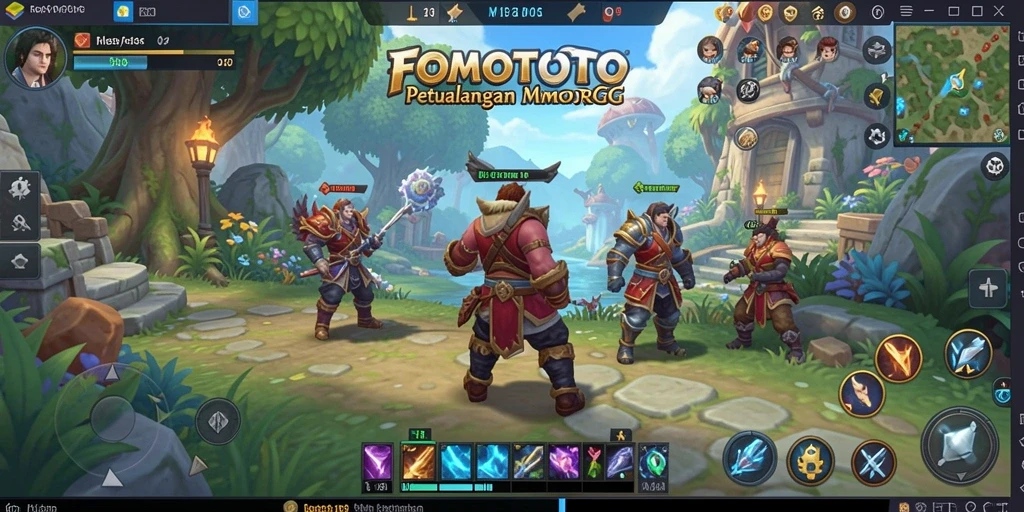 Gameplay FOMOTOTO yang menarik dan penuh aksi MMORPG.
