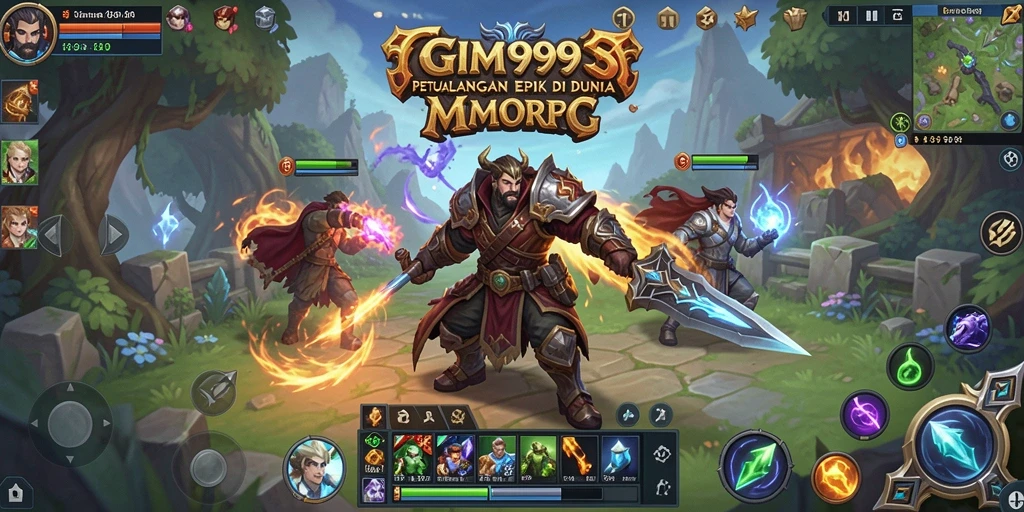 Tampilan gameplay menakjubkan dari GIM999 dalam dunia MMORPG.