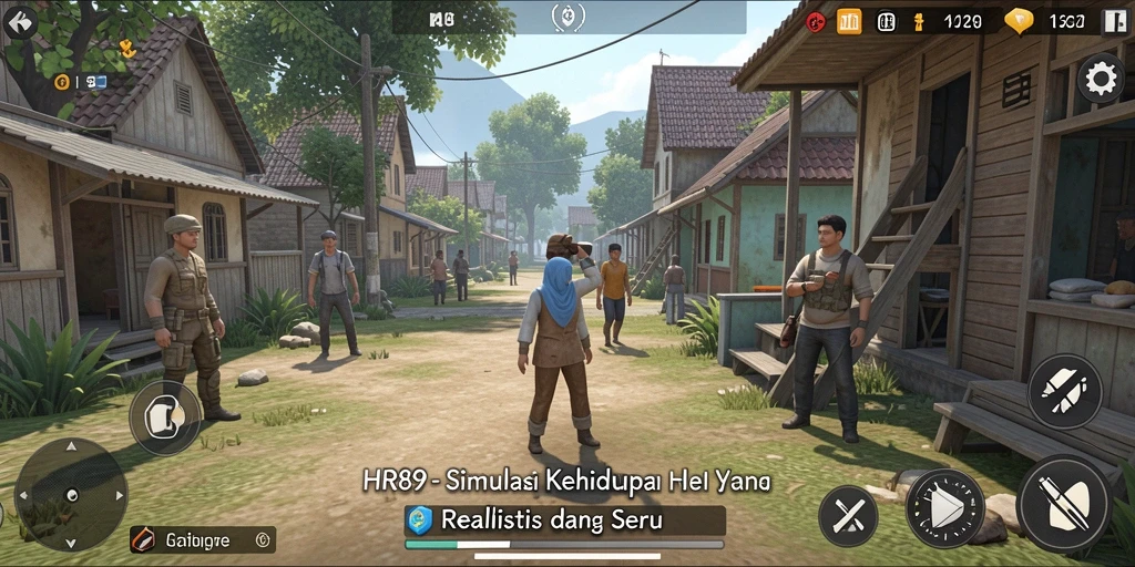Screenshot gameplay HR89 menunjukkan realisme dan interaksi sosial yang menarik.