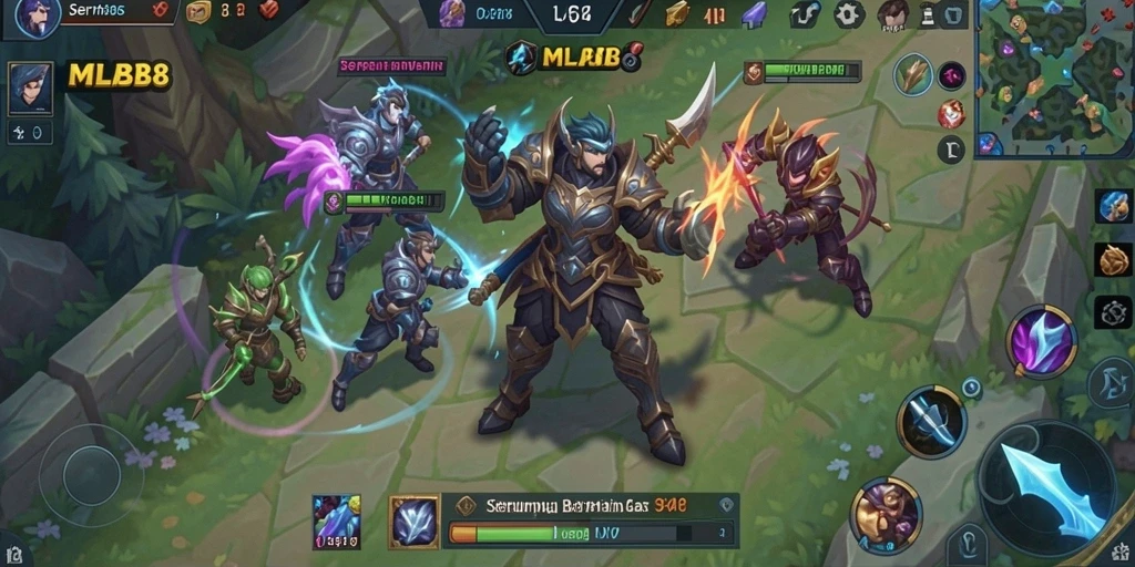 Tampilan gameplay <strong>MLBB8</strong> yang ceria dan penuh warna.