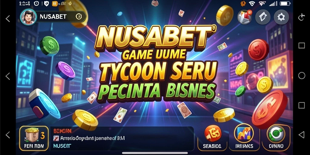 Tampilan gameplay NUSABET dengan elemen manajemen Tycoon yang menarik.