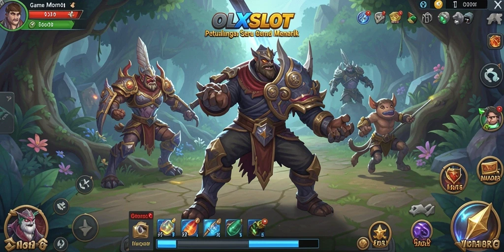 Screenshot utama OLXSLOT menampilkan pertarungan epik dalam gameplay MMORPG.