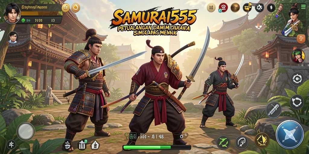 Tangkapan layar utama SAMURAI555 menampilkan momen penting dalam gameplay Simulation.