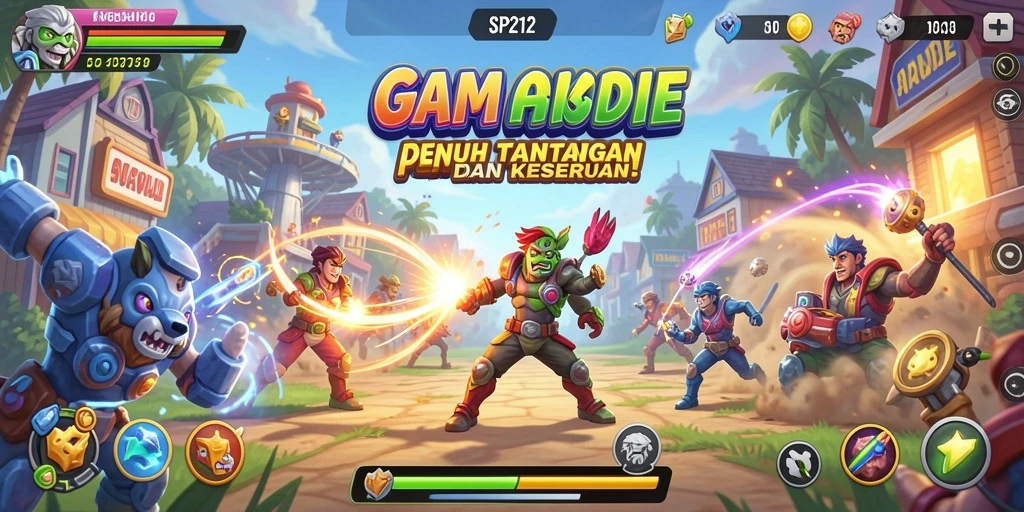 Gameplay SP212 yang seru dan penuh warna.
