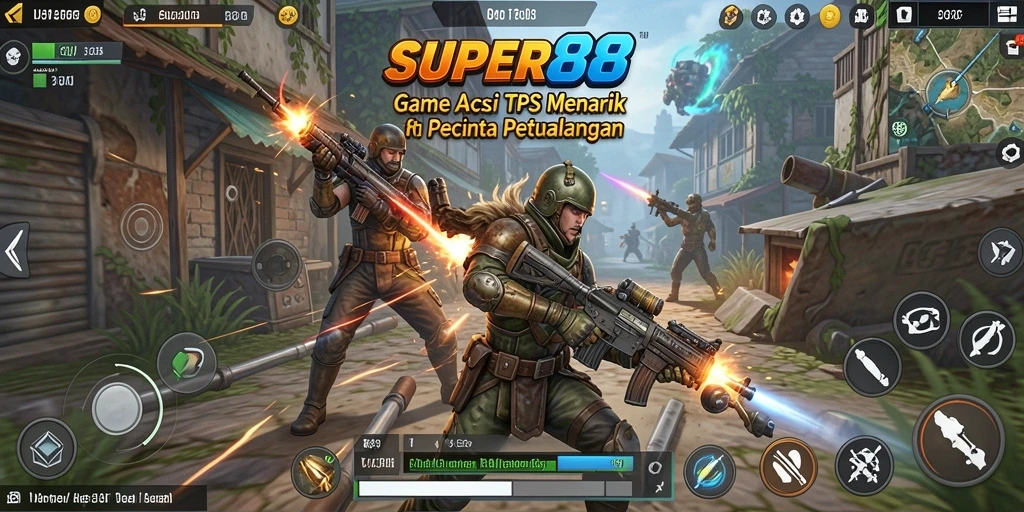 Screenshot gameplay SUPER88 menunjukkan aksi seru dalam TPS.