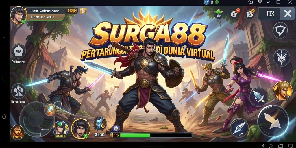 Tampilan gameplay menegangkan dari SURGA88 yang penuh aksi Fighting.