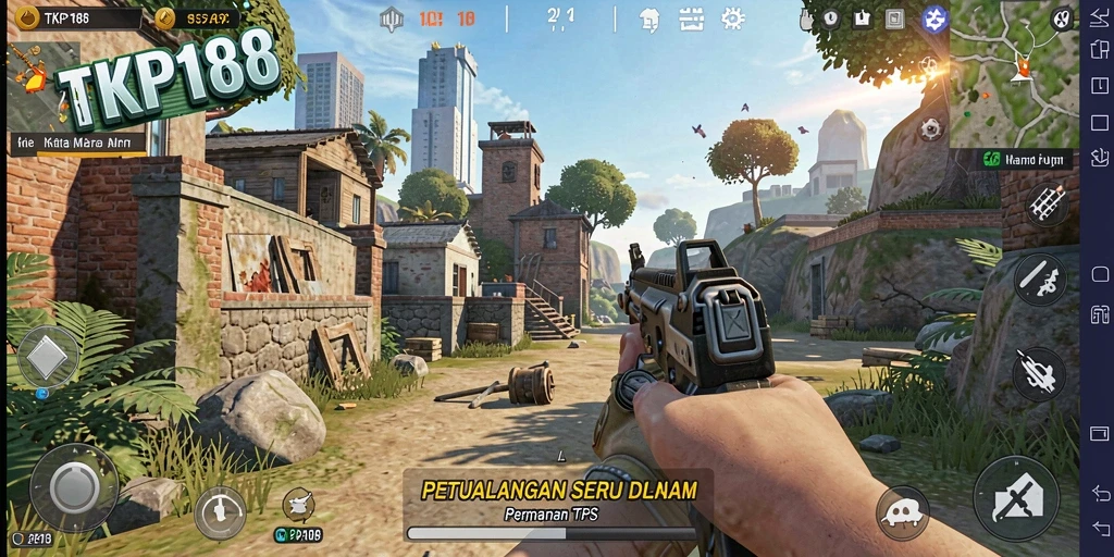 Screenshot gameplay TKP188 dengan aksi pertempuran yang intens.