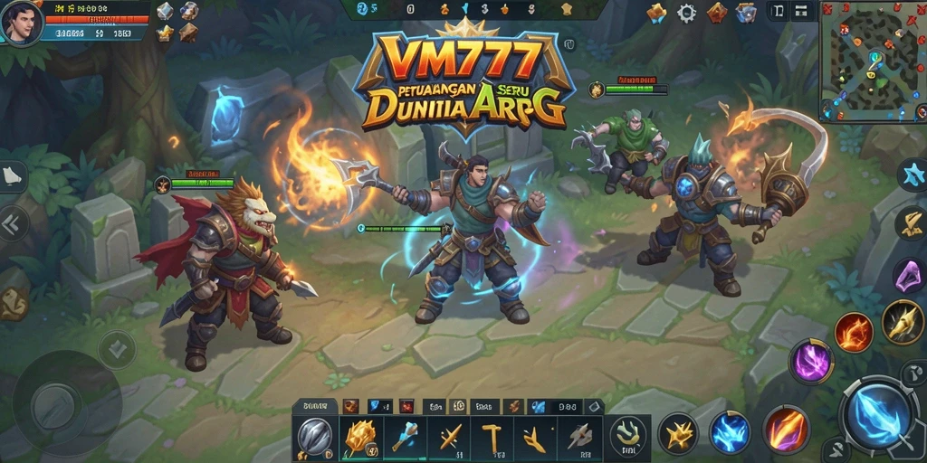 Tampilan gameplay seru dan interaksi karakter di dalam VM777.